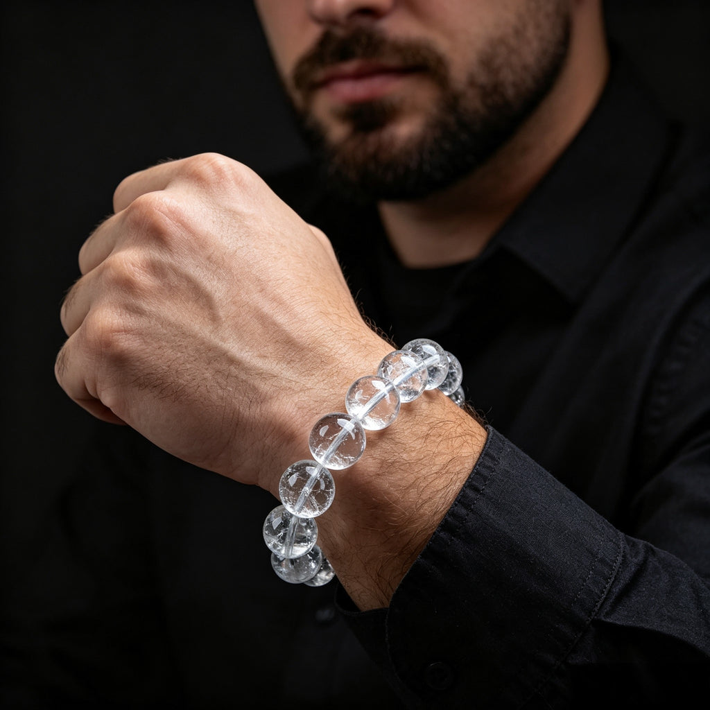 White Crystal Bracelet | Natural Stone Jewelry for Balance & Style
