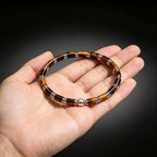 Tiger's Eye Tube Bead Bracelet | Silver Accent Natural Stone Bracelet