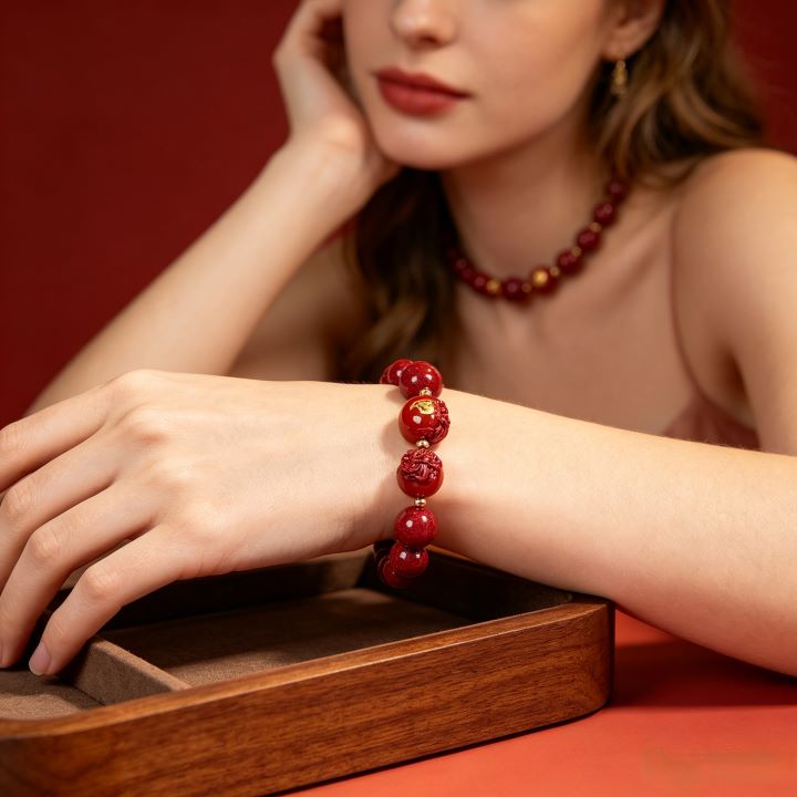 Personalized Chinese Zodiac Cinnabar Bracelet with Guardian Buddha