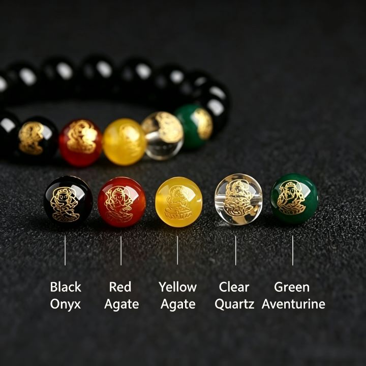 Black Obsidian Five Elements Bracelet –  Chinese-Inspired Design Jewelry