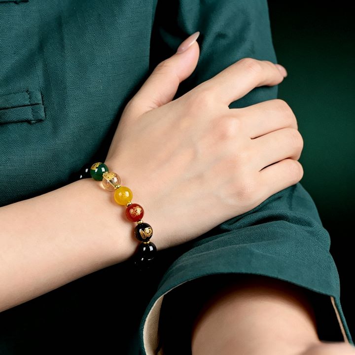 Black Obsidian Five Elements Bracelet –  Chinese-Inspired Design Jewelry