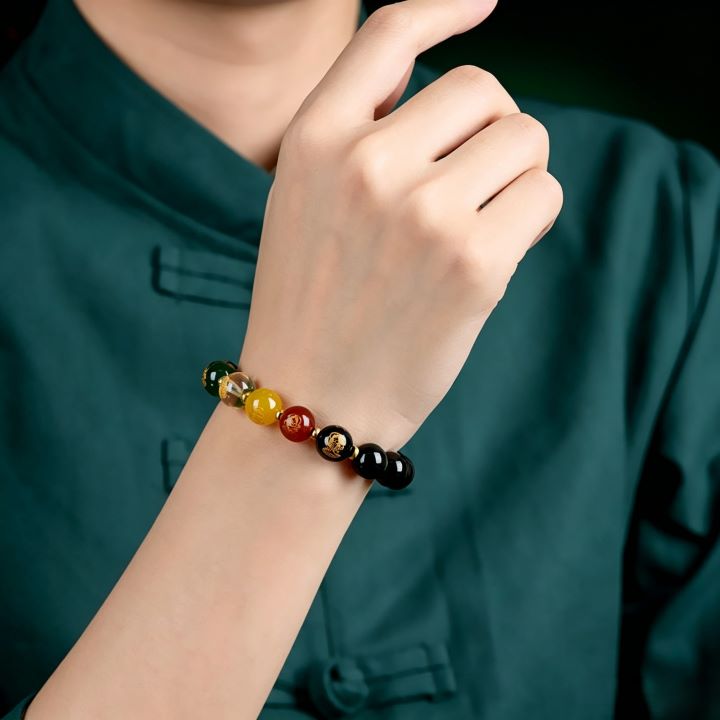 Black Obsidian Five Elements Bracelet –  Chinese-Inspired Design Jewelry