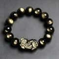 Gold Obsidian Pixiu Bracelet – Traditional Chinese Inspired Jewelry with Natural Stone