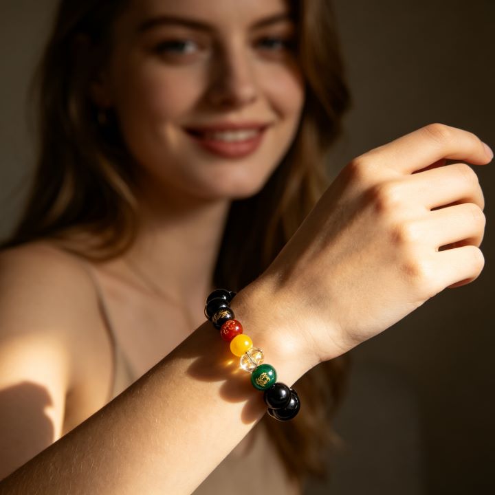 Black Obsidian Five Elements Bracelet –  Chinese-Inspired Design Jewelry