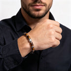 Tiger's Eye Tube Bead Bracelet | Silver Accent Natural Stone Bracelet