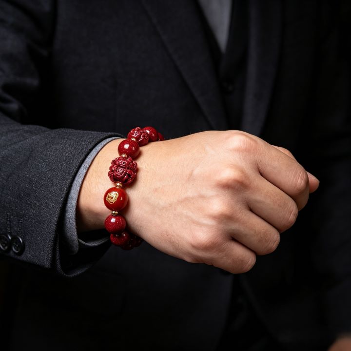 Personalized Chinese Zodiac Cinnabar Bracelet with Guardian Buddha