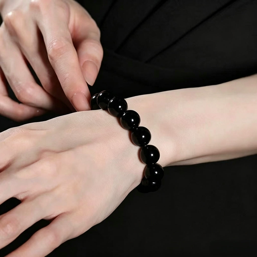 Black Obsidian Protection Bracelet | Natural Stone Energy Jewelry