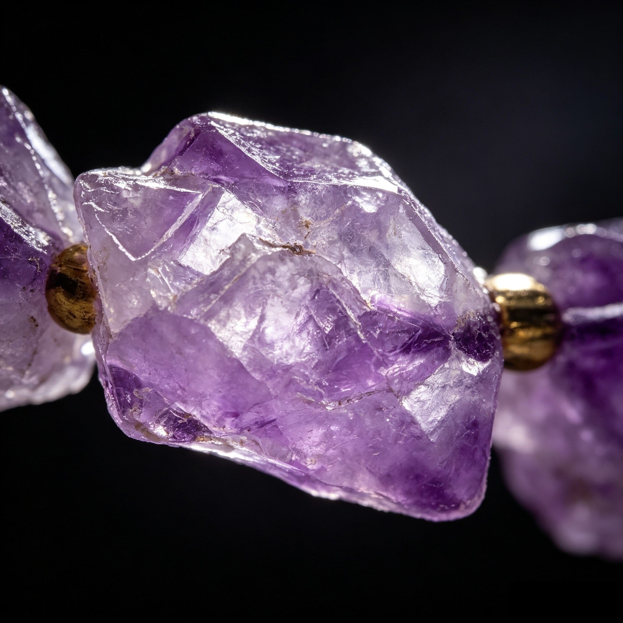 Amethyst Raw Stone Bracelet – Natural Purple Crystal Beaded Bracelet