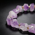 Amethyst Raw Stone Bracelet – Natural Purple Crystal Beaded Bracelet