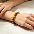 Cube Tiger's Eye Bracelet | Geometric Natural Stone Bracelet