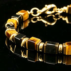 Cube Tiger's Eye Bracelet | Geometric Natural Stone Bracelet
