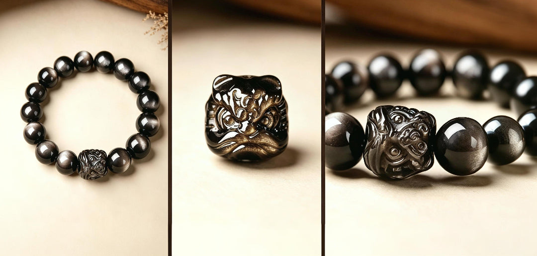 black_obsidian_lion_bracelet